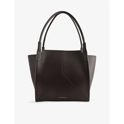 Victoria Beckham Womens Dark Brown Victoria Leather Tote Bag