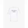 Victoria Beckham White 'david's Wife' Slogan T-shirt In White