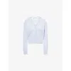 Victoria Beckham Womens Delphinium V-neck Knitted Wool And Cashmere Cardigan