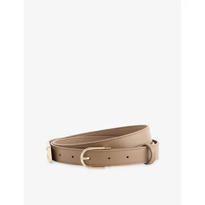 Victoria Beckham Womens Dorian B Finite Leather Belt Dove Grey Xs