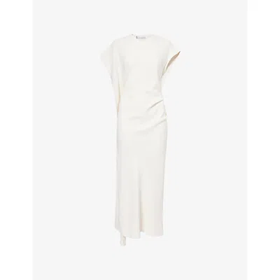 Victoria Beckham Womens Elderflower Victoria Draped Woven Midi Dress In White