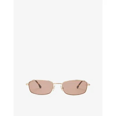Victoria Beckham Womens Gold Oval-frame Metal Sunglasses In Pink