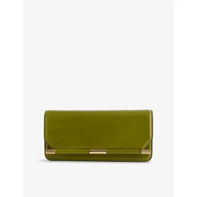 Victoria Beckham Womens 202 Leather Clutch Bag Green