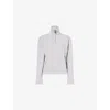 Victoria Beckham Milano Merino Wool And Cashmere-blend Half-zip Sweater In Gray