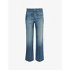 Victoria Beckham Womens Heavy Vintage Indigo Alina Patch-pockets Straight-leg High-rise Denim Jeans In Heavy Vintage Indigo