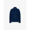 Victoria Beckham Womens Long-sleeve Slim-fit Cotton-corduroy Shirt Indigo Garment Dye In Blue