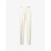 Victoria Beckham Womens Ivory Wide-leg Pleated Crepe Trousers In Neutral
