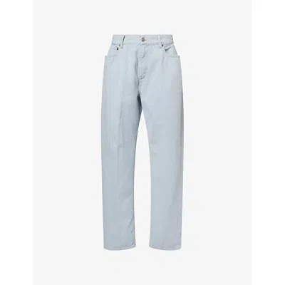 Victoria Beckham Womens Alina Pleated Denim Jeans Light Azul