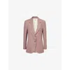 Victoria Beckham Womens Mauve Single-breasted Notch-lapel Wool-blend Blazer