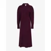 Victoria Beckham Womens Merlot Regular-fit Long-sleeves Woven Midi Dress In Burgundy