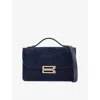 Victoria Beckham Womens Navy Suede The Mini Dorian Suede Top-handle Bag In Blue