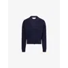 Victoria Beckham Womens V-neck Knitted Wool And Cashmere Cardigan Navy