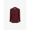 Victoria Beckham Oversized Viscose Blend Men-style Jacket In Port