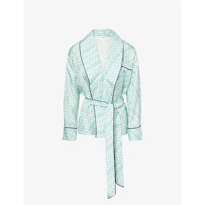 Victoria Beckham Womens Portofino Alba Printed Silk Blouse In Multi