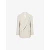 Victoria Beckham Womens Pumice Peak-lapels Relaxed-fit Stretch-woven Blazer In Neutral