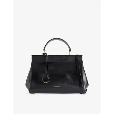 Victoria Beckham Womens Sloane Frame Leather Top-handle Bag Black