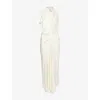 Victoria Beckham Womens  Backless Scarf Satin Midi Dress In White