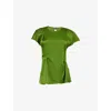 Victoria Beckham Draped Pleated Detail Top In Algae In Algae