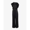 Victoria Beckham Black Jumpsuit With Viscose Blend Belt Women In Black