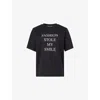 Victoria Beckham Slogan Printed Organic Cotton T-shirt In Black