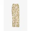Victoria Beckham Womens Parakeet Blush Floral-print Silk-crepe Pyjama Trousers In Parakeet Blush