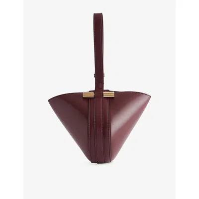 Victoria Beckham Womens Burgundy Mini Dia Smooth Leather Pouch