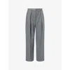 Victoria Beckham Womens Pleated Wide-leg Wool And Cashmere Trousers Mid Grey Melange In Gray