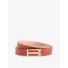 Victoria Beckham Womens Brick Red Regular Frame Buckle-embellished Leather Belt In Brick Red