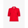 Victoria Beckham Womens Cardinal Red Superfine Wool Knit Polo Shirt In Red