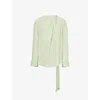 Victoria Beckham Scarf Top Featuring Twisted Detail In Jade