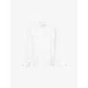 Victoria Beckham Womens Tab-trim Oversized-fit Denim Top Washed White In White