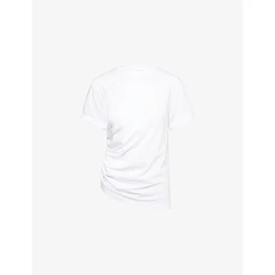 Victoria Beckham Womens Gathered Round-neck Cotton T-shirt White Xl