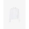 Victoria Beckham Womens White Relaxed-fit Cropped Cotton-poplin Shirt In White