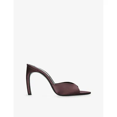 Victoria Beckham Womens Wine Banana Heel 100 Satin Heeled Mules Eur 37 / 4 Uk In Multi