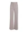 Victoria Beckham Wool Alina Wide-leg Trousers In Grey