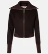Victoria Beckham Zippered Wool Jacket In Brown