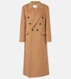 Victoria Beckham Womens Camel Double Faced Peak-lapels Wool And Cashmere Coat In Brown