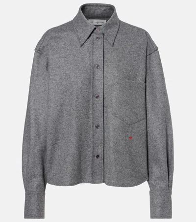 Victoria Beckham Wool And Cashmere Shirt In Gray