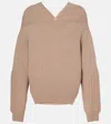 Victoria Beckham Wool And Cashmere Sweater In Neutral