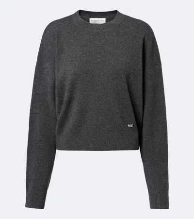 Victoria Beckham Lana Ribbed Wool And Cashmere-blend Sweater In Gray