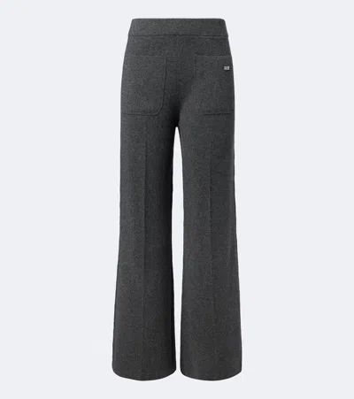 Victoria Beckham Alina Merino Wool And Cashmere-blend Pants In Gray