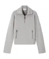Victoria Beckham Milano Merino Wool And Cashmere-blend Half-zip Sweater In Gray