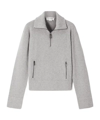 VICTORIA BECKHAM WOOL AND CASHMERE-BLEND HALF-ZIP SWEATER