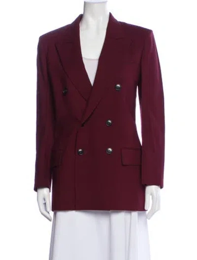 Pre-owned Victoria Beckham Wool Blazer In Burgundy