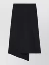 Victoria Beckham Wool Blend Asymmetric Hem Midi Skirt In Black