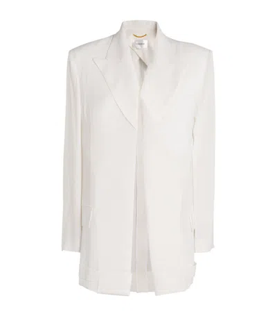 Victoria Beckham Wool-blend Blazer Jacket In White
