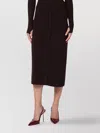 Victoria Beckham Wool Blend Button Detailing High Waist Skirt In Black