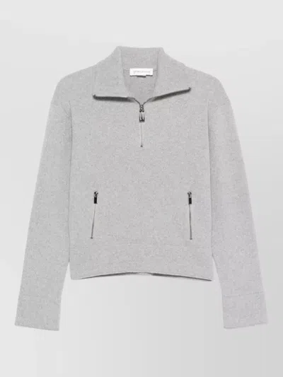 VICTORIA BECKHAM HALF ZIP CASHMERE WOOL JUMPER