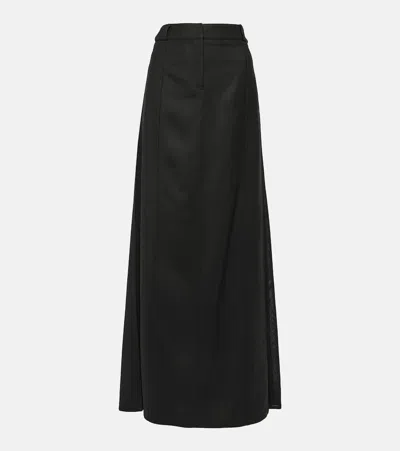 Victoria Beckham Wool-blend Maxi Skirt In Black