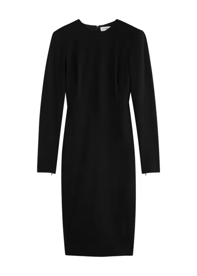 Victoria Beckham Wool-blend Midi Dress In Black